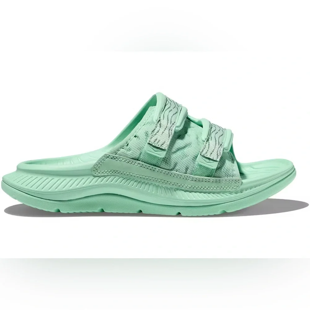 HOKA Ora Luxe Recovery Sandals in Mint Green Men’s 10 / Women’s 12 EUC - Picture 2 of 6